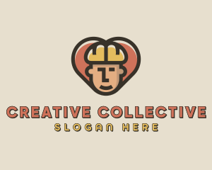 Construction Worker Heart logo design