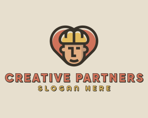 Construction Worker Heart logo design