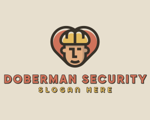 Construction Worker Heart logo design