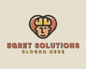 Construction Worker Heart logo design