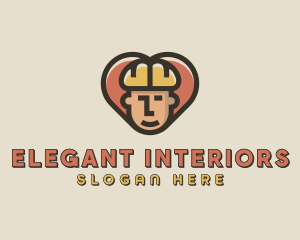 Construction Worker Heart logo design