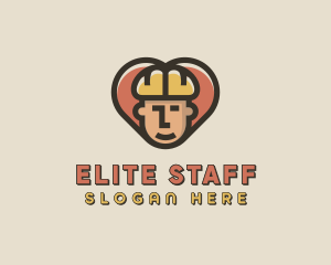 Construction Worker Heart logo design