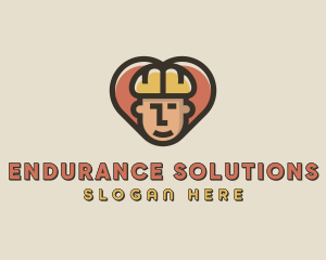 Construction Worker Heart logo design