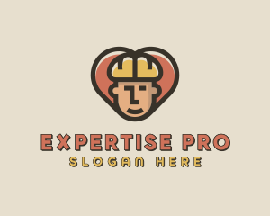 Construction Worker Heart logo design