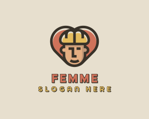 Construction Worker Heart logo design