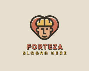 Construction Worker Heart logo design