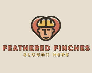 Construction Worker Heart logo design