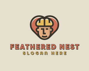 Construction Worker Heart logo design