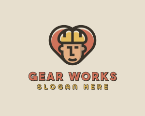 Construction Worker Heart logo design