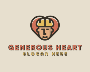 Construction Worker Heart logo design