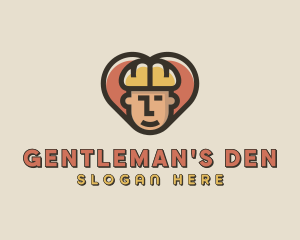 Construction Worker Heart logo design