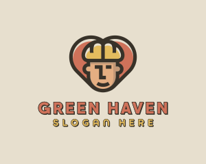 Construction Worker Heart logo design