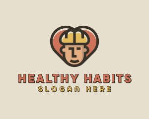 Construction Worker Heart logo design