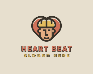 Construction Worker Heart logo design