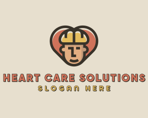 Construction Worker Heart logo design