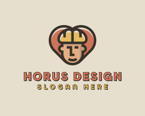 Construction Worker Heart logo design