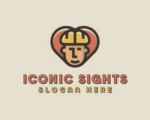 Construction Worker Heart logo design