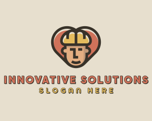 Construction Worker Heart logo design