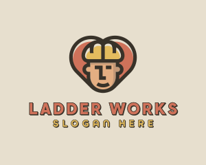 Construction Worker Heart logo design