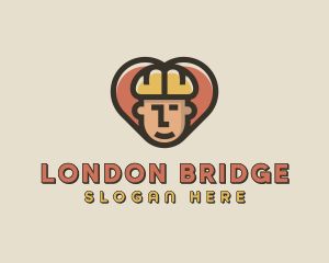 Construction Worker Heart logo design