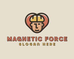 Construction Worker Heart logo design