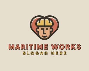 Construction Worker Heart logo design