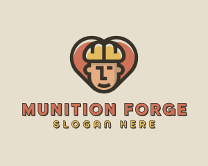 Construction Worker Heart logo design