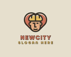 Construction Worker Heart logo design