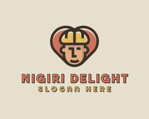 Construction Worker Heart logo design