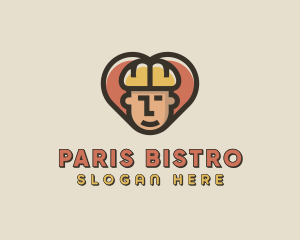 Construction Worker Heart logo design