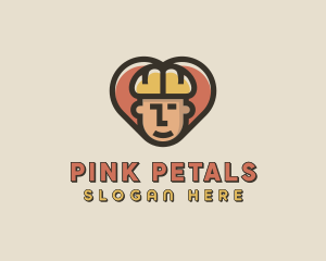 Construction Worker Heart logo design