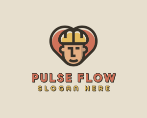 Construction Worker Heart logo design