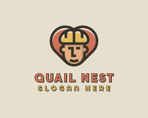 Construction Worker Heart logo design