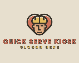 Construction Worker Heart logo design