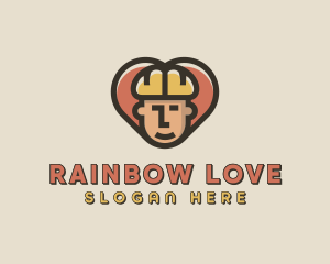 Construction Worker Heart logo design