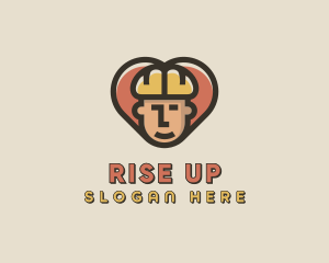 Construction Worker Heart logo design