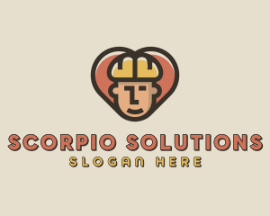 Construction Worker Heart logo design