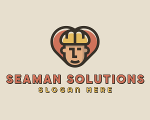 Construction Worker Heart logo design