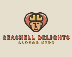 Construction Worker Heart logo design