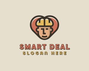 Construction Worker Heart logo design