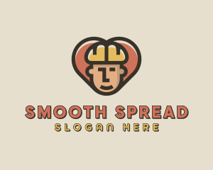 Construction Worker Heart logo design