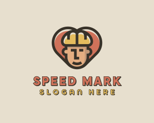 Construction Worker Heart logo design