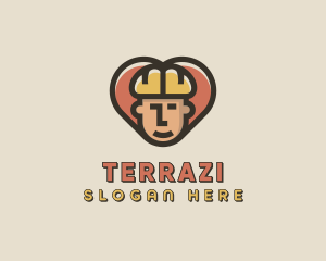 Construction Worker Heart logo design