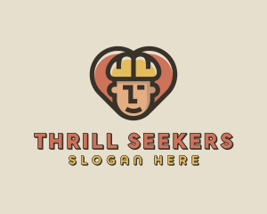 Construction Worker Heart logo design