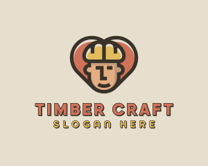 Construction Worker Heart logo design