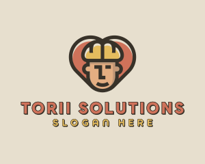 Construction Worker Heart logo design