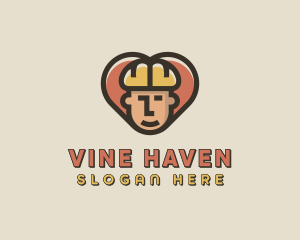 Construction Worker Heart logo design