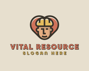 Construction Worker Heart logo design