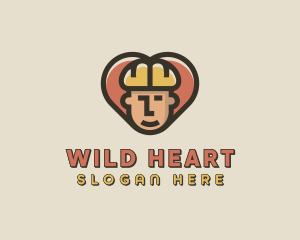 Construction Worker Heart logo design