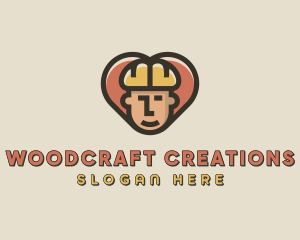 Construction Worker Heart logo design